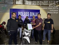 Sepeda Motor Hasil Tindak Kejahatan Kabupaten Langsa Provinsi NAD ,Berhasil Di Amankan Polres Binjai