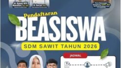 Program Beasiswa SDM Sawit 2026 di Buka,Cetak Generasi Muda Pacu Industri Kelapa Sawit Berkembang