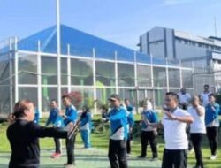 Lapas Kelas IIA Binjai kolaborasi Badan Narkotika Nasional Kota  Binjai  Gelar kegiatan senam bersama  Pererat sinergi antar instansi sekaligus Dukung pola hidup sehat