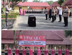 Kapolres Binjai AKBP Mirzal Maulana, S.I.K., S.H., M.M., M.H.,Pimpin  Pelaksanaan Sertijab 2 Kapolsek dan pejabat utama dipolres Binjai