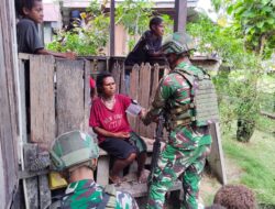 Satgas Pamtas Kewilayahan RI – PNG Yonif 645/Gardatama Yudha Pos Benawa Laksanakan Kegiatan Teritorial Komsos dan Pelayanan kesehatan Masyarakat di sekitar Wilayah Pos Benawa