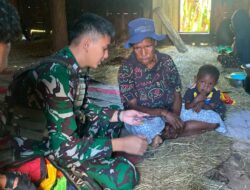 Gerakan Binter Anjangsana,Satgas Yonif 645/Gty Berikan Pelayanan Kesehatan bagi Warga Distrik Eragayam