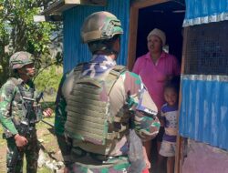 Satgas Pamtas RI-PNG yonif 645/Gty Laksanakan Kegiatan Teritorial Anjangsana Kemasyarakat di Distrik Napua