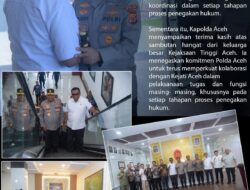 Kajati Aceh, Yudi Triadi, S.H., M.H., didampingi Wakil Kepala Kejaksaan Tinggi Aceh beserta para Asisten, Terima kunjungan silaturahmi Kapolda Aceh, Irjen Pol. Rudi Setiawan