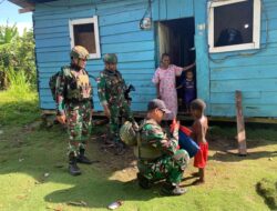 ‎Hadir di Tengah-Tengah Masyarakat  Ciptakan Rasa Aman dan Nyaman Satgas Pamtas RI-PNG Kewilayahan Yonif 645/GTY Pos Kobakma Distrik Kobakma Kabupaten Membramo Tengah