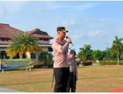 Kapolres Bangka Barat AKBP Pradana  Aditya Nugraha, S.H., S.I.K. Pimpin Apel Upacara Momen Pelaksanaan Sertijab