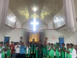 Satgas RI-PNG Yonif 645 Perkenalkan Anggota Pos dan Laksanakan Karya Bakti di Gereja Distrik Apalapsili