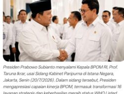 Di Hadapan Kabinet, Prabowo Apresiasi BPOM: Taruna Ikrar Catat 16 Lompatan Kinerja dan Raih Status WHO Listed Authority