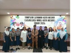 UPT SMP Negeri 13 Medan Ikuti kegiatan Sosiisasi Mars Kota Medan Tahun 2026 yang diselenggarakan Dinas Pendidikan dan Kebudayaan Kota Medan