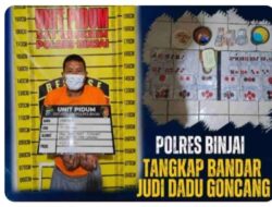 Satreskrim Polres Binjai Tangkap  seorang Pria diduga sebagai Bandar Judi jenis dadu goncang