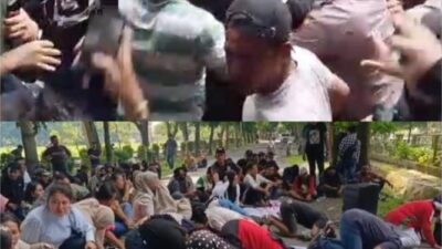 AMMSU Gelar aksi unjuk rasa Tuntut Tempat Hiburan Malam Blue Night di Tutup,Nyaris Ricuh