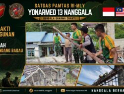 Perkokoh Kemanunggalan, Pos Kotis Satgas Yonarmed 13/Nanggala Bersama Warga Desa Sebindang Gelar Kerja Bakti Pembangunan Masjid Al-Hikmah