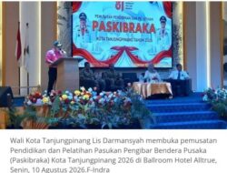 Wali Kota Tanjungpinang Lis Darmansyah Buka Pemusatan Pendidikan dan Pelatihan Pasukan Pengibar Bendera Pusaka (Paskibraka) Kota Tanjungpinang 2026