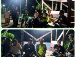 Babinsa Koramil 12/Eromoko Bersinergi dengan Linmas Jaga Keamanan Wilayah pada Malam Hari
