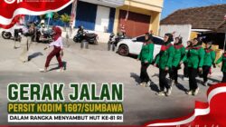 Meriahkan HUT Kemerdekaan RI, Persit Kodim 1607/Sumbawa ikut Gerak Jalan.