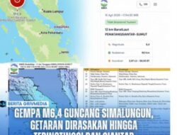 Gempa M6,4 Guncang Simalungun, Getaran Dirasakan hingga Tebingtinggi dan Siantar