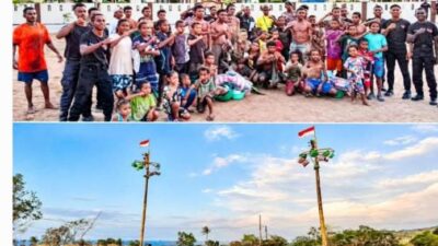 Semarak HUT ke-81 RI, Satbrimob Polda Papua Barat Daya Perkuat Kemitraan dengan Masyarakat melalui Lomba Panjat Pinang