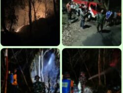 Kobaran Api Hanguskan Lahan di Gunung Gandul, Regu Pemadam Kodim 0728/Wonogiri Bergerak Cepat