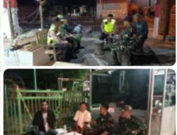 Patroli Malam Koramil 01 Wonogiri, Bersama Linmas dan Polsek Jaga Kondusivitas Kota