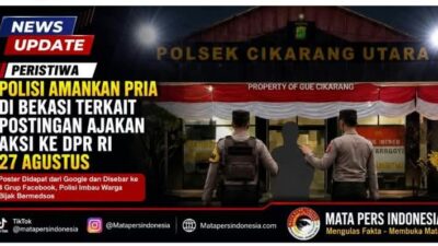 Petugas Polsek Cikarang Utara Amankan Seorang Pria Terkait Ajakan Demonstrasi