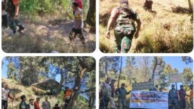 Jaga Merapi dari Ancaman Karhutla, Babinsa dan Tim Gabungan Sisir Jalur New Selo