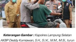 Kapolres AKBP Deddy Tinjau Erupsi Gunung Anak Krakatau, Gelar Pembagian Masker Gratis kepada Warga Palas