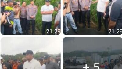 Gubernur Sumut Bersama Kapolres Binjai dan Plt. Bupati Langkat Tinjau Jalan Longsor di Desa Telagah