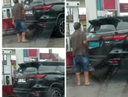 Aktivitas Penggantian Plat Nomor Toyota  Fortuner di SPBU Jalan Dr Mansur Jadi Sorot Publik
