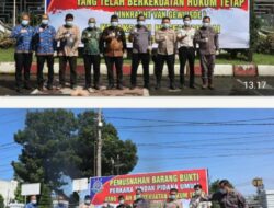 Waka Polres Binjai Hadiri Pemusnahan Barang Bukti di Kejaksaan Negeri Binjai