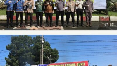 Waka Polres Binjai Hadiri Pemusnahan Barang Bukti di Kejaksaan Negeri Binjai