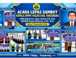 Lepas Sambut Kepala SMP Negeri 1 Rajeg, Kabupaten Tangerang, Di Gelar di aula sekolah