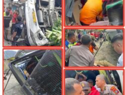 Polres Samosir Gerak Cepat Evakuasi Bus Terjun 8 Meter, Kapolres Pastikan 26 Orang Korban Ditangani Medis