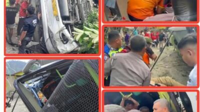 Polres Samosir Gerak Cepat Evakuasi Bus Terjun 8 Meter, Kapolres Pastikan 26 Orang Korban Ditangani Medis