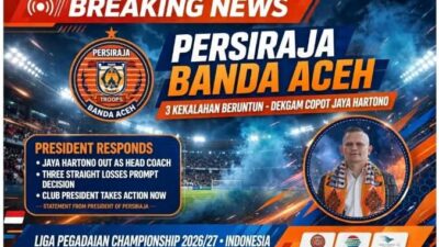 Persiraja Kalah Beruntun, Dekgam  Segera Copot Jaya Hartono dari Kursi Pelatih