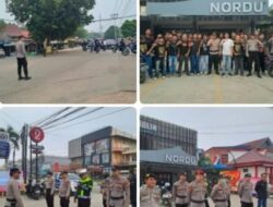 Polres Landak Amankan Riding Komunitas Motor Anniversary 1 Tahun Caffe Nordu