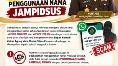 Waspada Penipuan Penggunaan Nama Jampidsus