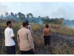 Polsek Baturaja Timur Tinjau Hotspot Karhutla di Desa Terusan, Api Hampir Padam