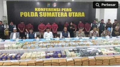 Poldasu Ungkap 244 KG Narkotika Jenis Sabu,9 Tersangka di Amankan