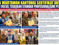 Ketua Panitia UKW Serahkan Sertifikat dan Kartu UKW kepada 36 Wartawan