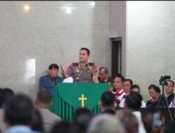 Kapolda Sumut Irjen Pol Sonny Irawan Gelar Minggu Kasih di Gereja HKBP Sudirman, Minggu (18/10).(ist)
