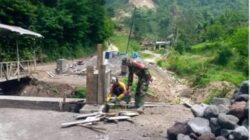 Kodim 0205/TK Bangun Jembatan Beton di Kuta Kepar, Progres Capai 60 Persen