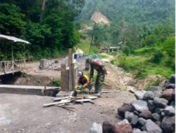 Kodim 0205/TK Bangun Jembatan Beton di Kuta Kepar, Progres Capai 60 Persen
