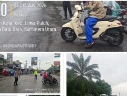 Polres Batu Bara Laksanakan Kegiatan Strong Point Pagi  Jaga Kelancaran Arus Lalu Lintas
