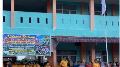 Kapolda Sumut Ajak Pelajar SMP Negeri 15 Medan Tanamkan Budaya Gotong Royong dan Peduli Terhadap Lingkungan